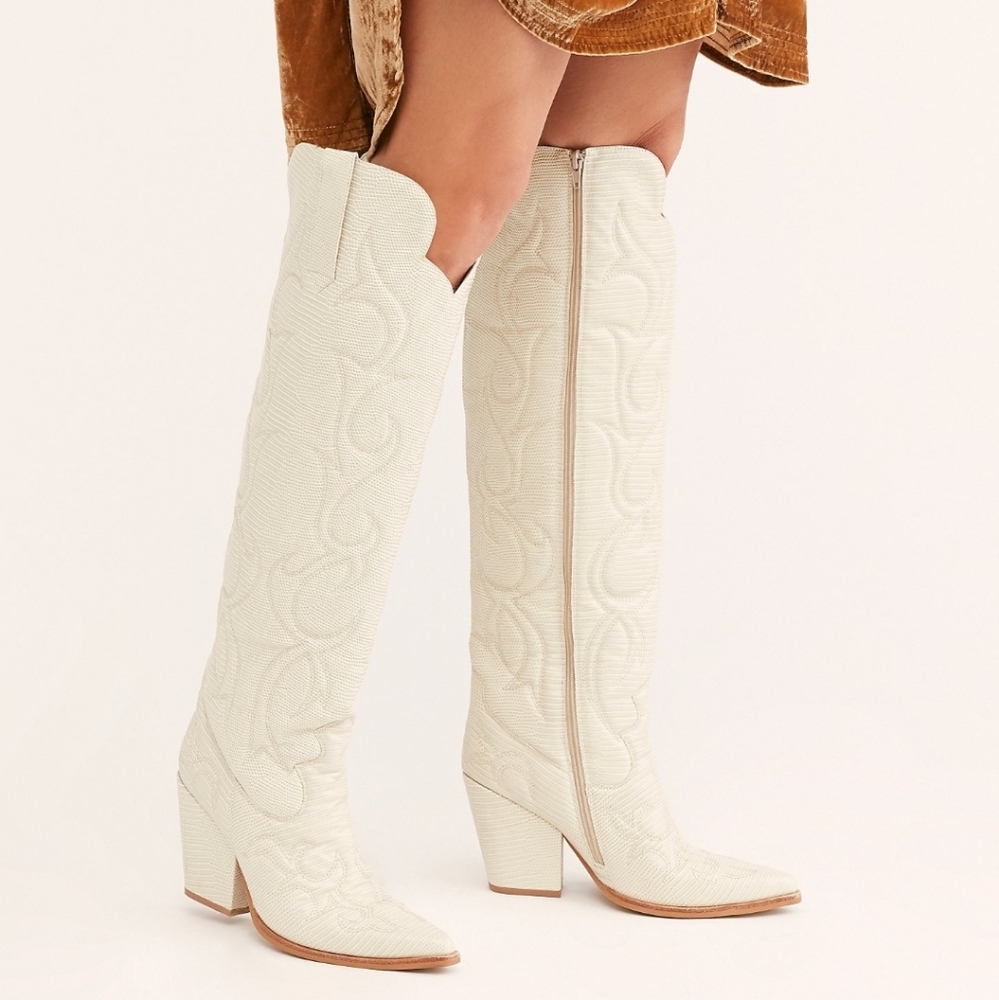 NEW! JEFFRY CAMPBELL ×  Deja Over-the-Knee Boots in TOUPE